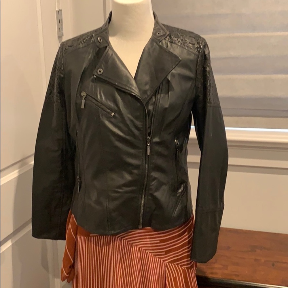 Black Leather Spring/Fall Jacket - image 1